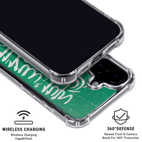 Saudi Arabia Flag Distressed iPhone 17 Clear Case